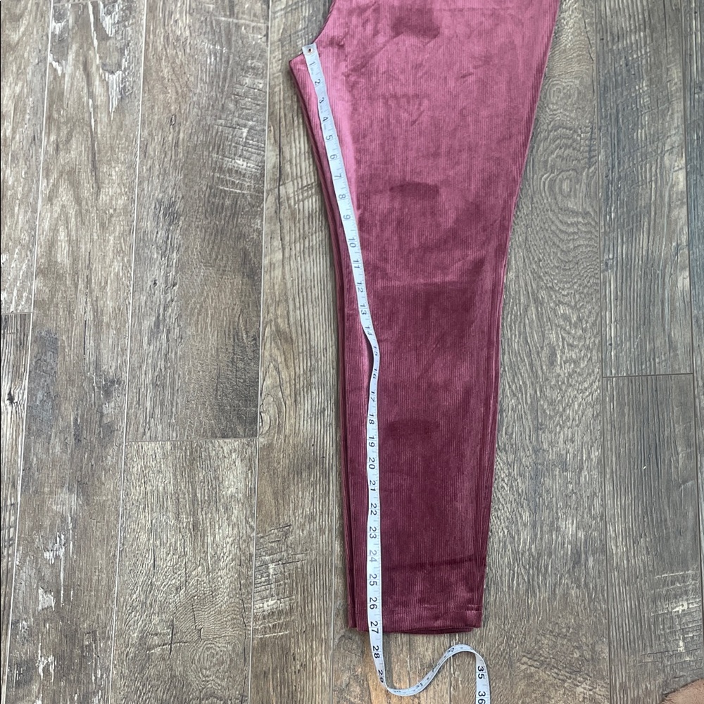 Nanette Lepore Burgundy Velour-Textured Ribbed Pants Size XL - Picture 8 of 9